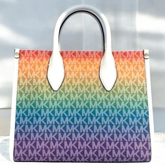 Michael Kors Mirella Small Rainbow Signature Logo Crossbody Bag Rainbow
